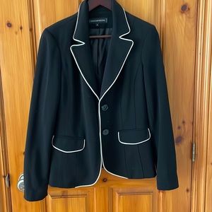 Black blazer with white trim